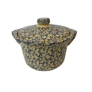 VTG RRP Ransbottom Roseville USA Stoneware Casserole 8.5" x 5" P10125 Oven Safe